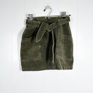 b.original by Shoe Fly Green Corduroy Micro Mini Skirt Small